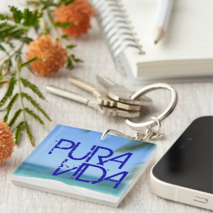 Costa Rica Beach Pura Vida Key Ring