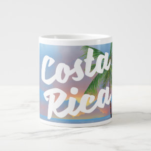 Costa Rica Beach travel poster Large Coffee Mug