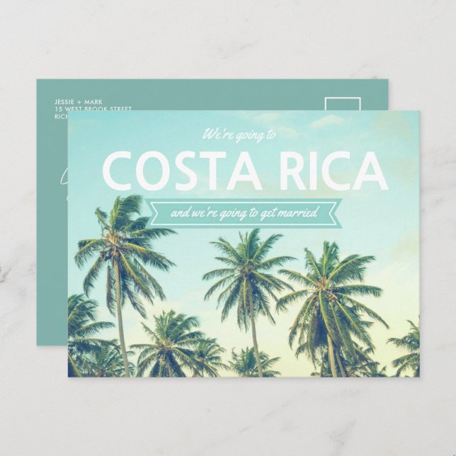 Costa Rica Beach Wedding Save the Dates Announcement Postcard (Front/Back)