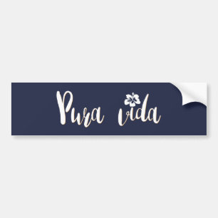 Costa Rica Blue Pura Vida Beach Bumper Bumper Sticker