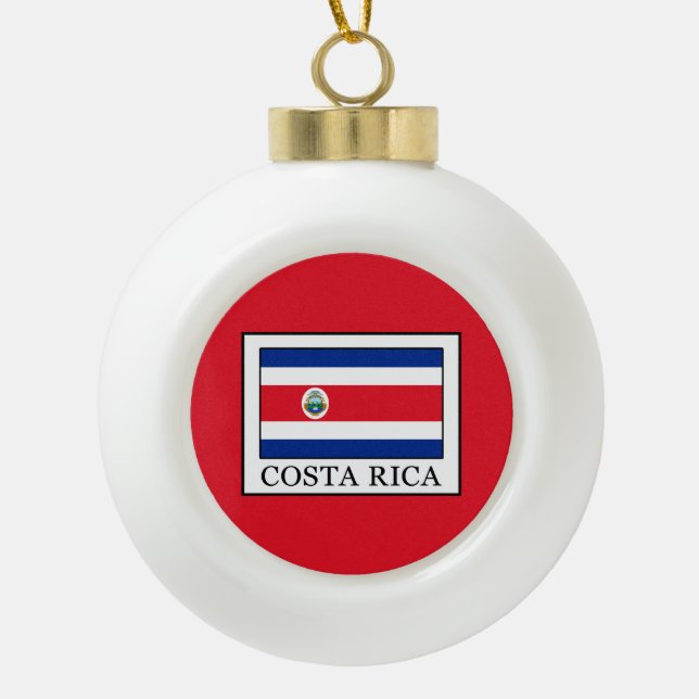 Costa Rica Ceramic Ball Christmas Ornament (Front)