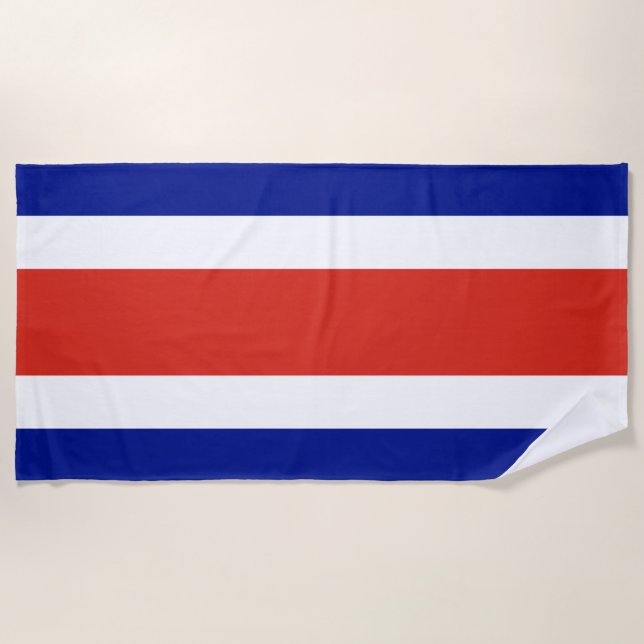 Costa Rica Civil Flag Beach Towel (Front)