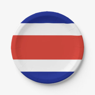 Costa Rica Civil Flag Paper Plate