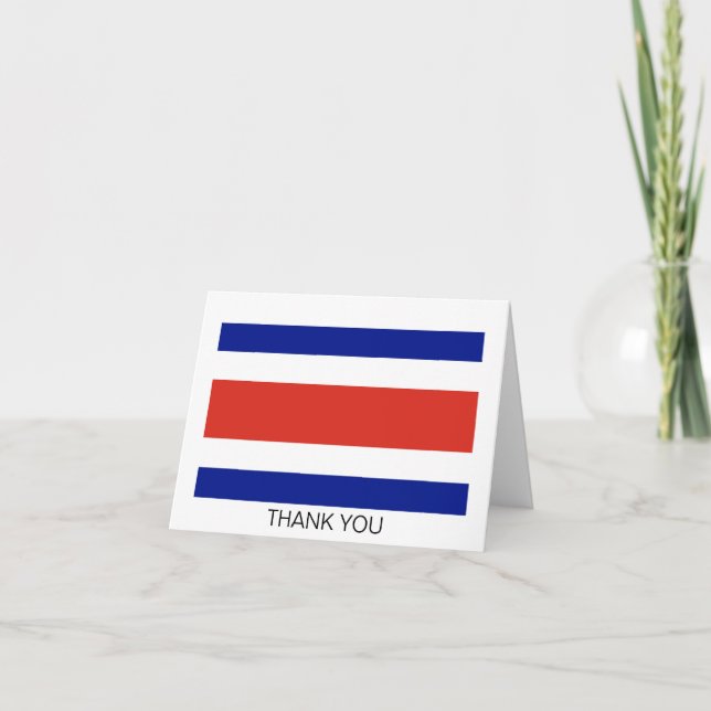 Costa Rica Civil Flag Thank You Card (Front)