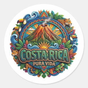 COSTA RICA CLASSIC ROUND STICKER