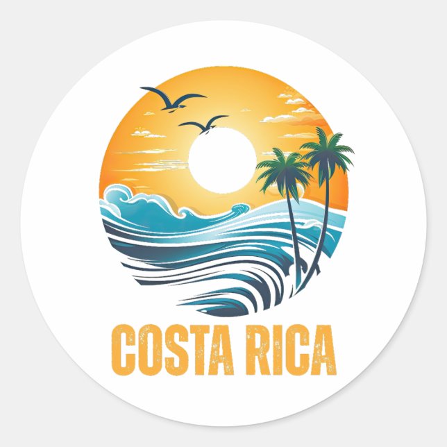 Costa Rica  Classic Round Sticker (Front)