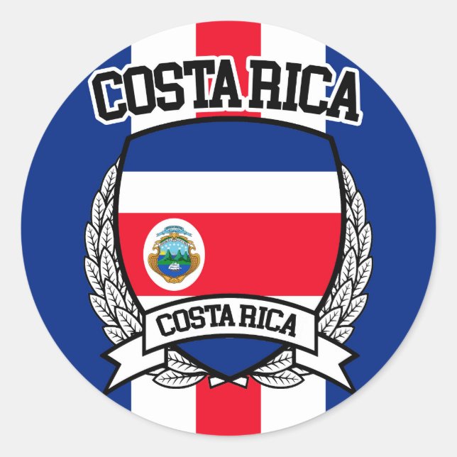 Costa Rica Classic Round Sticker (Front)