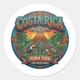 COSTA RICA CLASSIC ROUND STICKER