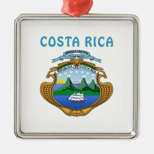 Costa Rica Coat Of Arms Metal Tree Decoration