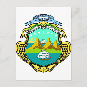 Costa Rica Coat Of Arms Postcard