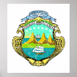 Costa Rica Coat Of Arms Poster
