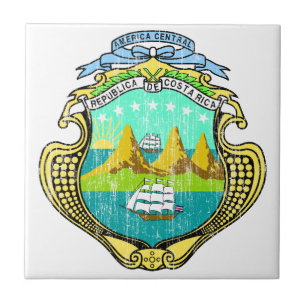 Costa Rica Coat Of Arms Tile