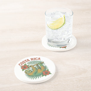 Costa Rica Colorful Tropical Sloth  Coaster