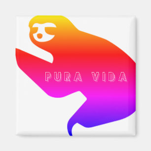 Costa Rica Colourful Pura Vida Sloth Souvenir Magnet