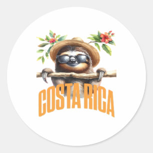 Costa Rica cool sloth Classic T-Shirt Round Sticker