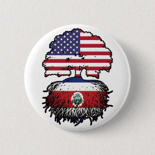 Costa Rica Costa Rican American USA Tree Roots 6 Cm Round Badge