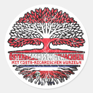 Costa Rica Costa-ricanisch Österreich Classic Round Sticker