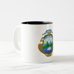 Costa Rica country coat arms symbol emblem flag Two-Tone Coffee Mug
