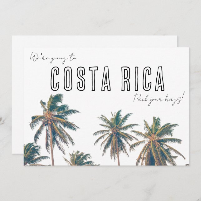 Costa Rica Destination Beach Wedding Save the Date (Front/Back)