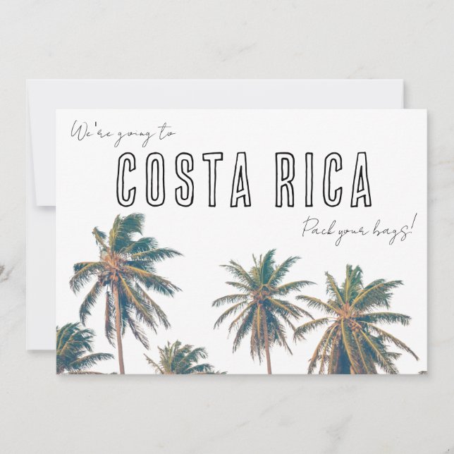 Costa Rica Destination Beach Wedding Save The Date (Front)