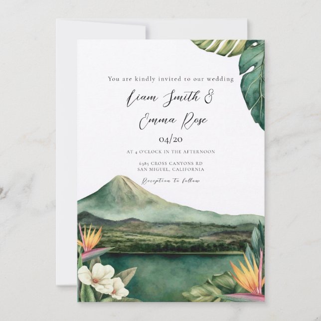 Costa Rica Destination Wedding  Invitation (Front)