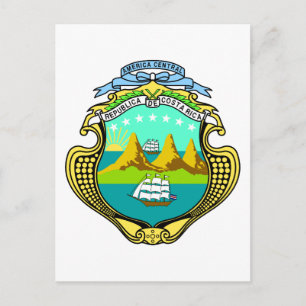 costa rica emblem postcard