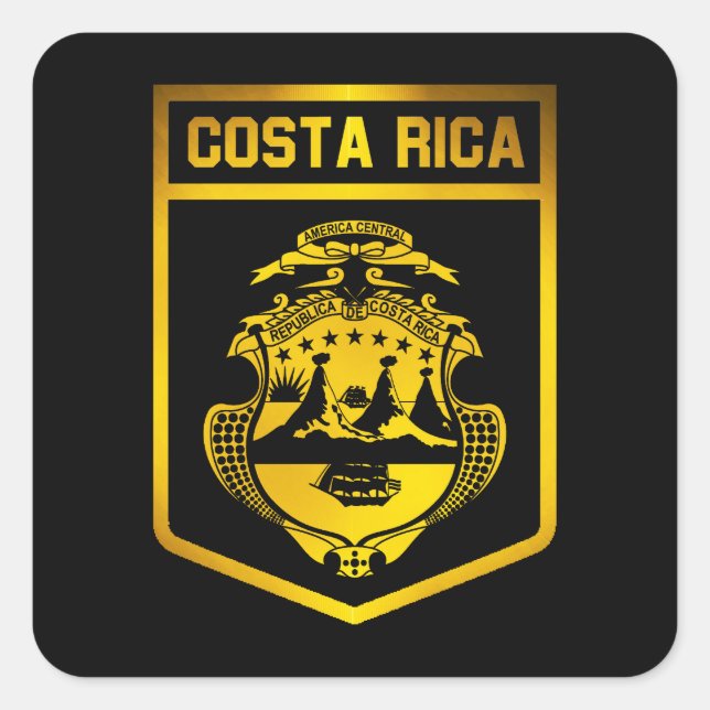 Costa Rica Emblem Square Sticker (Front)