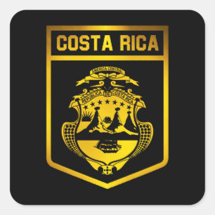 Costa Rica Emblem Square Sticker