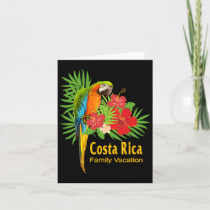 Costa Rica Family Vacation Parrot Flowers Tropical Card