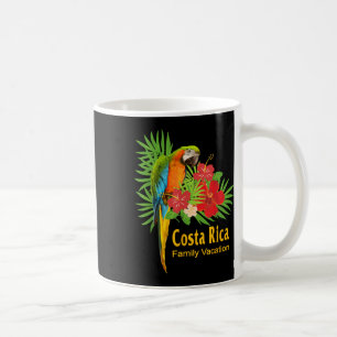 Costa Rica Family Vacation Parrot Flowers Tropical Coffee Mug