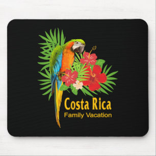 Costa Rica Family Vacation Parrot Flowers Tropical Mouse Pad