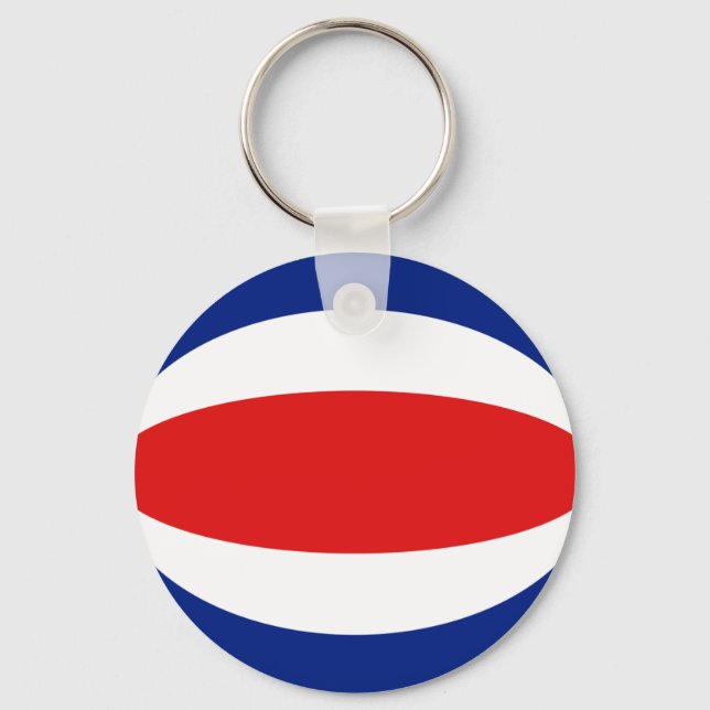 Costa Rica Fisheye Flag Keychain (Front)