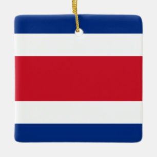 Costa Rica Flag Ceramic Ornament