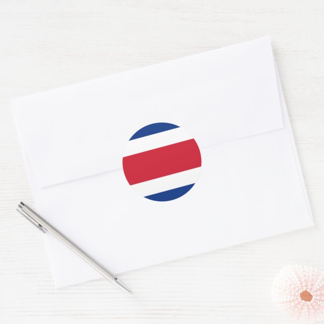 Costa Rica flag Classic Round Sticker (Envelope)