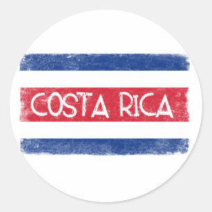 Costa Rica flag Classic Round Sticker
