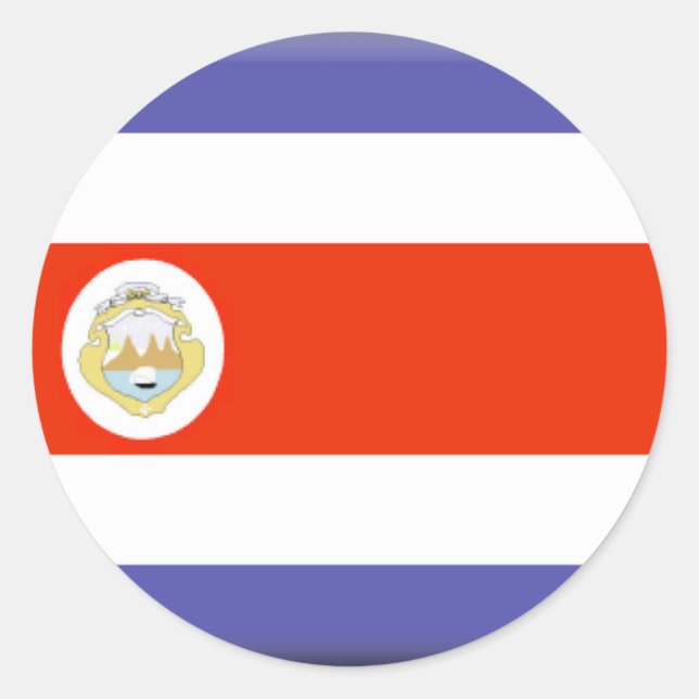 Costa Rica Flag Classic Round Sticker (Front)
