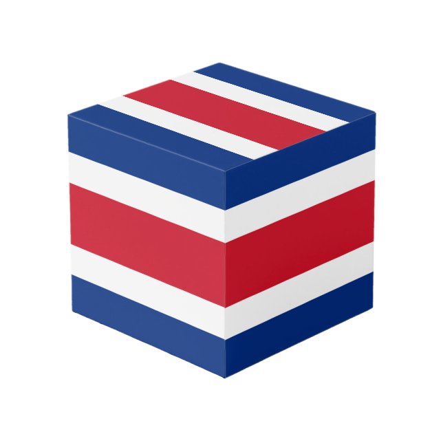 Costa Rica flag Cube (Front Angled)