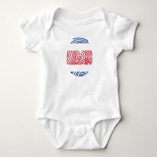 Costa Rica Flag Fingerprint Baby Bodysuit