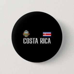 Costa Rica Flag Footll Soccer Fan Men Women Kids 6 Cm Round Badge