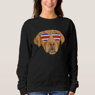 Costa Rica Flag Golden Retriever Dog Tico Pocket Sweatshirt