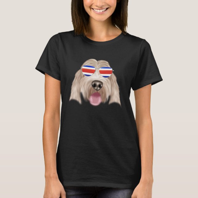Costa Rica Flag Grand Basset Griffon Vendeen Dog T T-Shirt (Front)