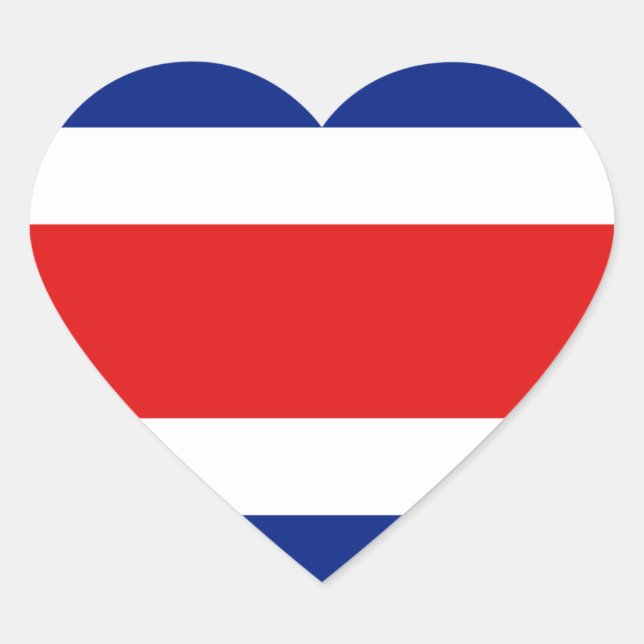 Costa Rica Flag Heart Sticker (Front)