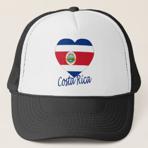 Costa Rica Flag Heart Trucker Hat