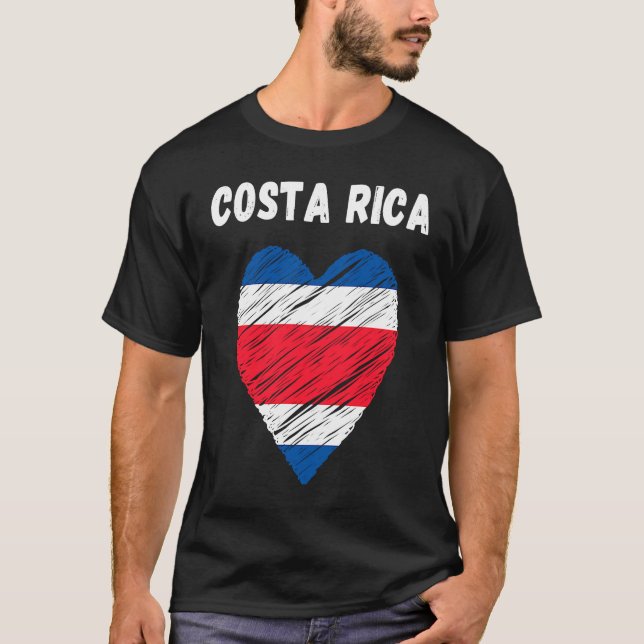 Costa Rica Flag Holiday Costa Rica Heart Costa Ric T-Shirt (Front)