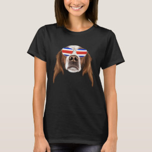 Costa Rica Flag Irish Red and White Setter Dog Tic T-Shirt