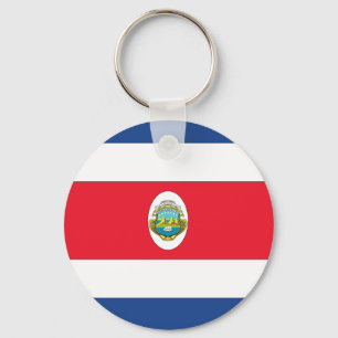 Costa Rica Flag Keychain, Basic Button Keychain
