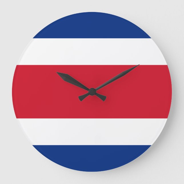 Costa Rica Flag Large Clock (Front)