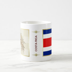Costa Rica Flag + Map Mug