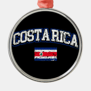 Costa Rica Flag Metal Tree Decoration