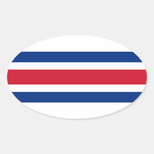 Costa Rica Flag Oval Sticker